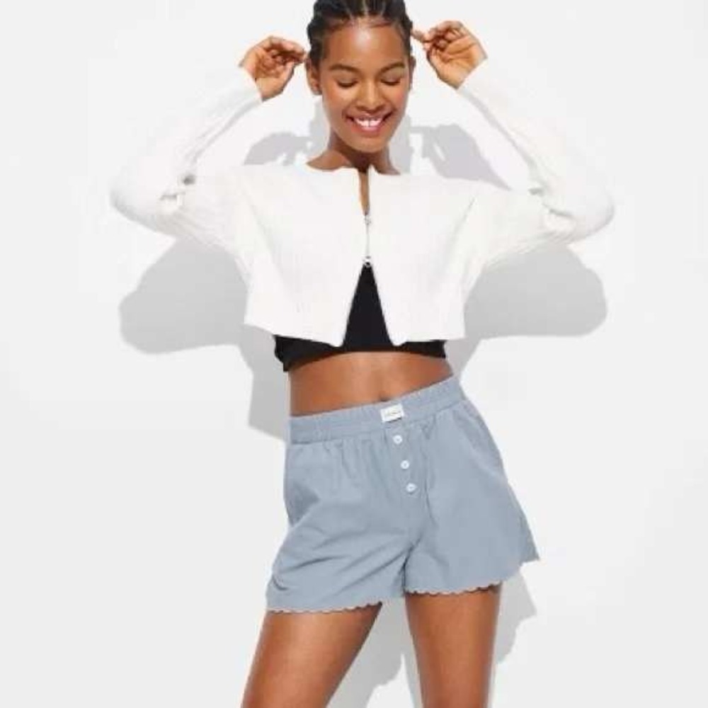 Wild Fable Women's‎ Charcoal Gray Scalloped Hem Sleep Shorts XL